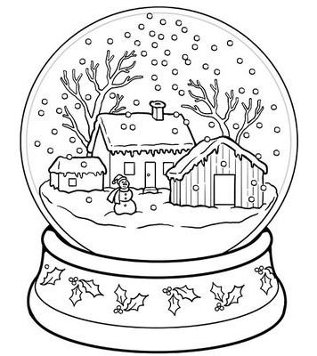 Winter snow globe coloring page coloring book