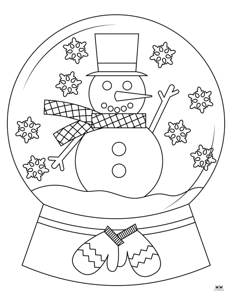 Snow globe coloring pages templates