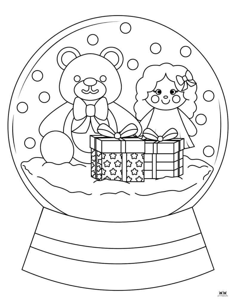 Snow globe coloring pages templates