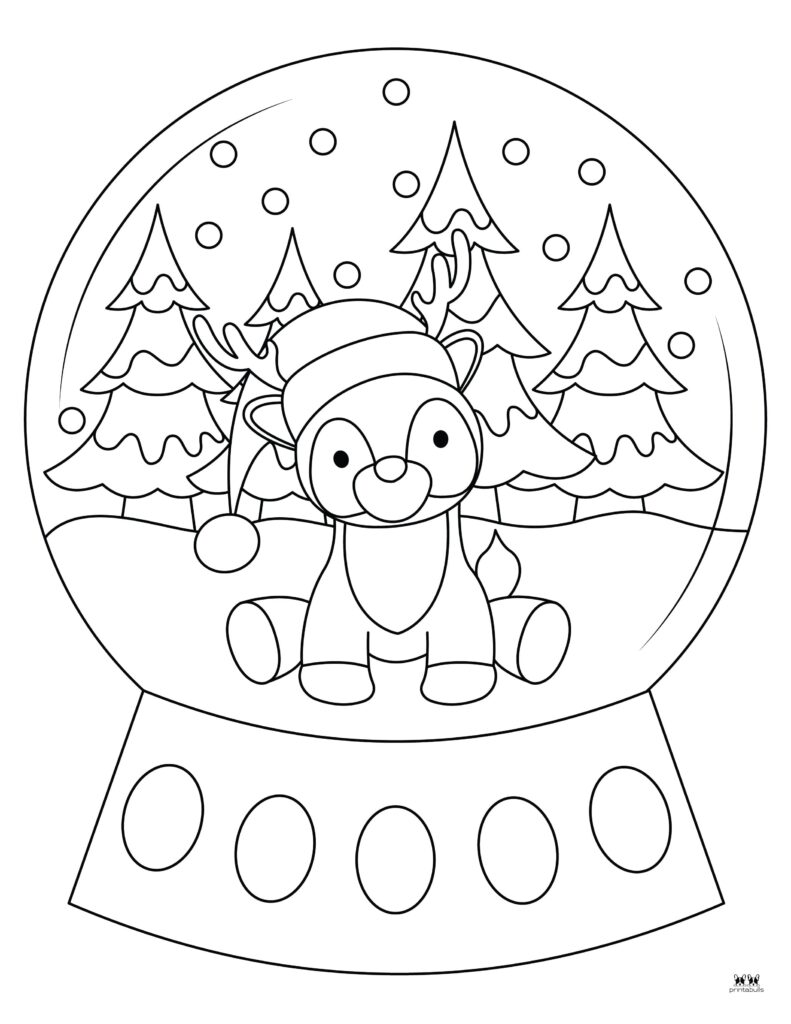 Snow globe coloring pages templates