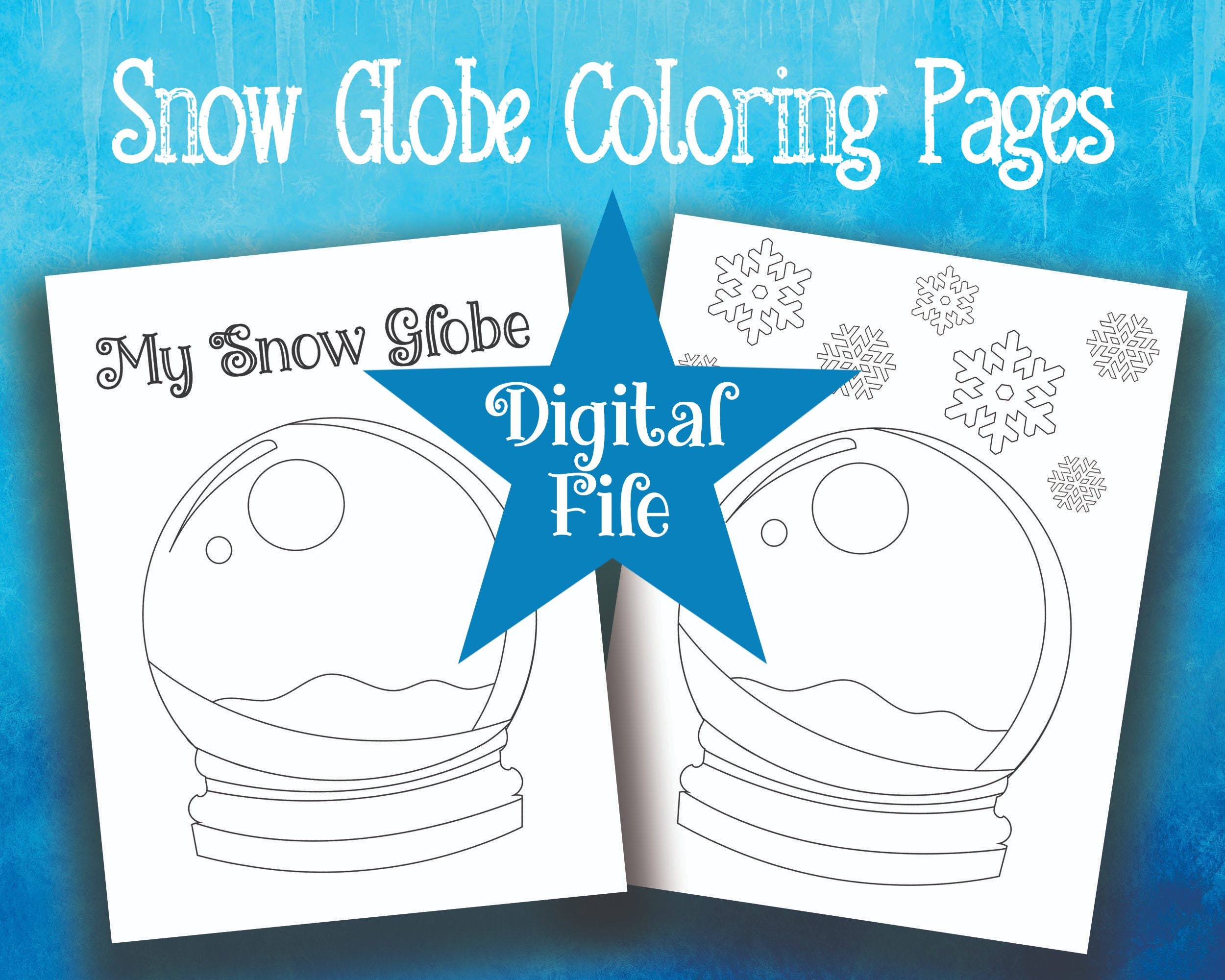 Snow globe coloring page holiday craft winter coloring page kids christmas coloring page