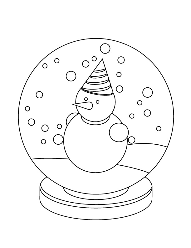 Snowglobe coloring pages