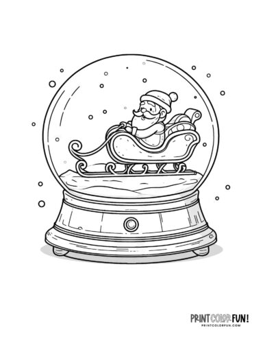 Snow globe clipart coloring pages for a magical holiday season at