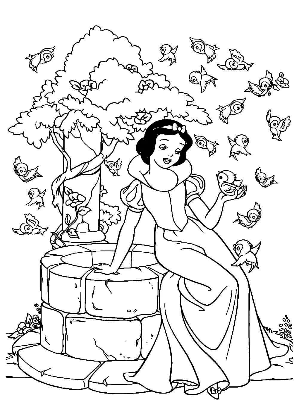 Beautiful princess snow white coloring page