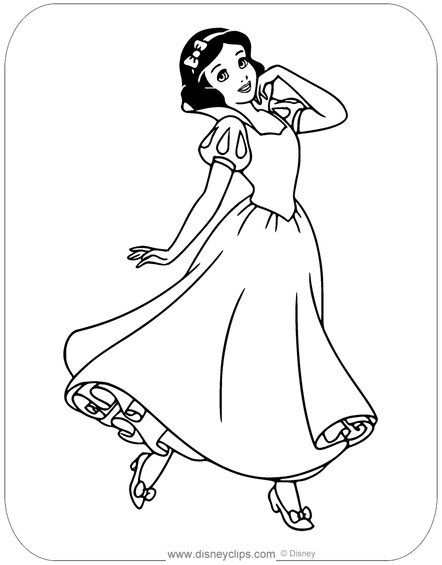 Snow white and the seven dwarfs coloring pages