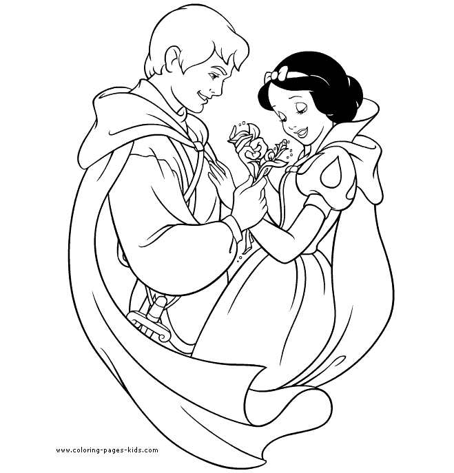 Snow white and the seven dwarfs coloring pages