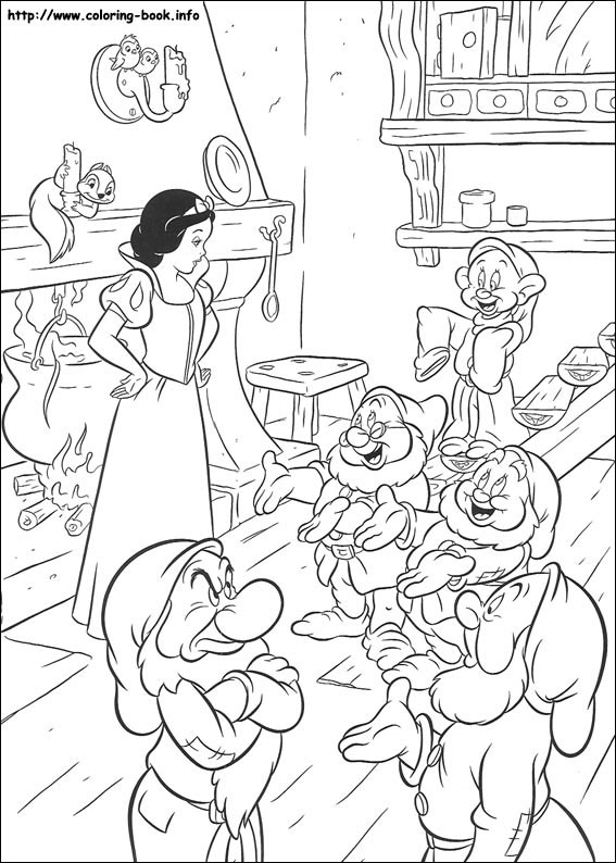 Snow white coloring picture