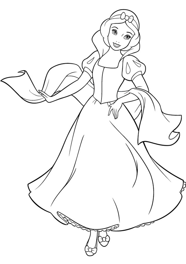 Coloring pages free snow white printable coloring page for kids