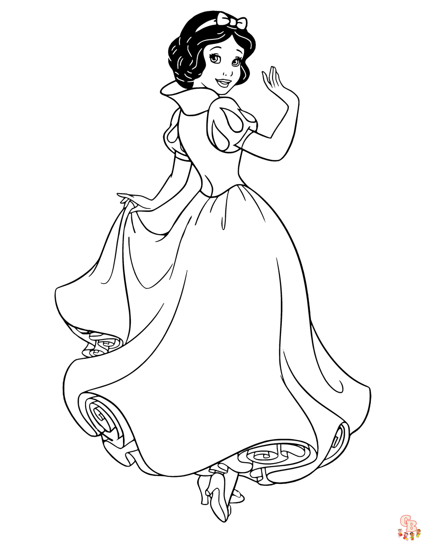 Dancing snow white coloring pages