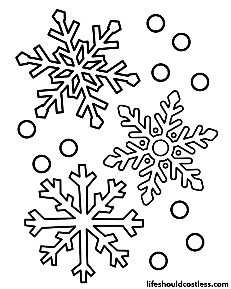 Snowflake coloring pages free printable pdf templates