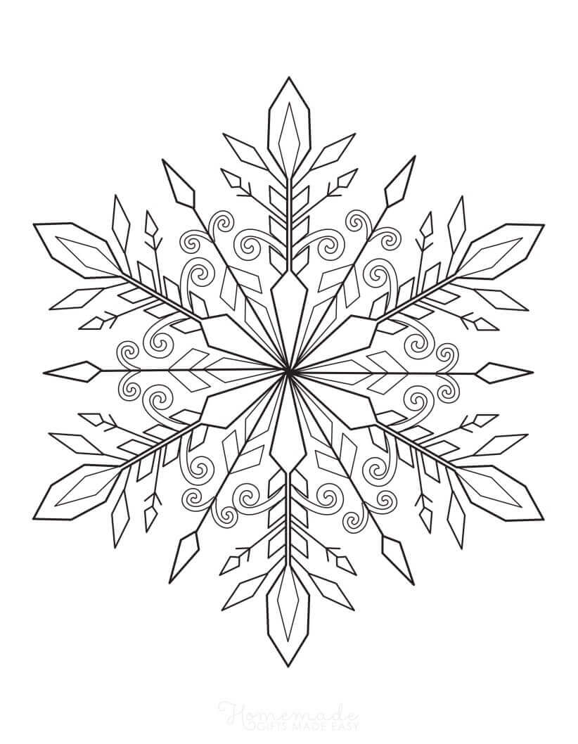 Printable snowflake coloring pages for adults