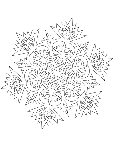 Advanced snowflake coloring page free printable coloring pages