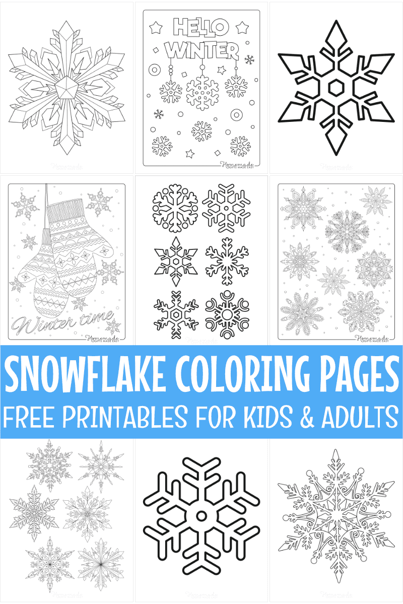 Best snowflake coloring pages free snowflake templates