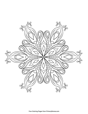 Snowflake coloring page â free printable pdf from