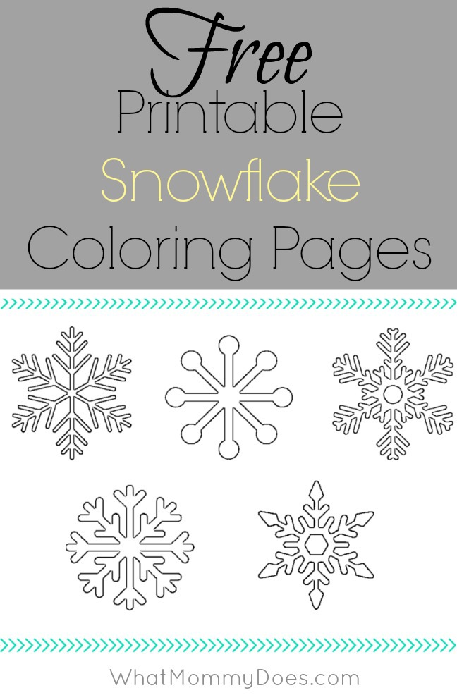 Free printable snowflake coloring pages what mommy does