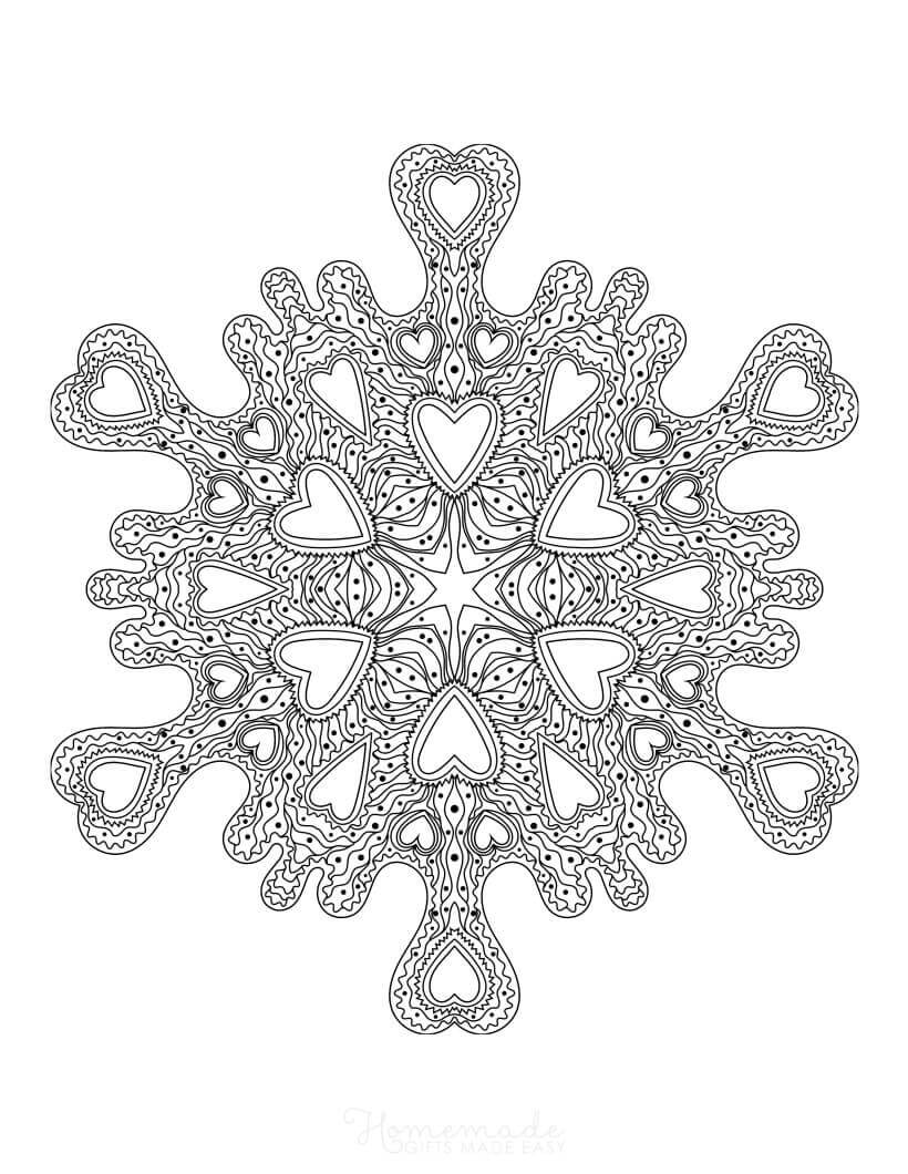 Printable snowflake coloring pages for adults