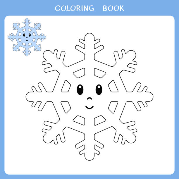 Cute snowflake for coloring book stock illustration