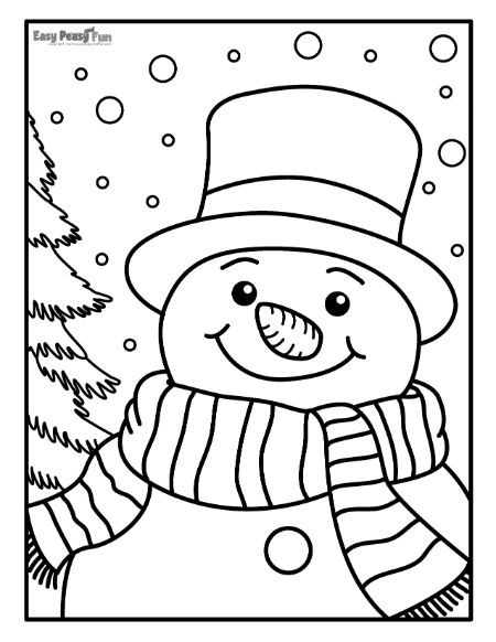 Printable snowman coloring pages