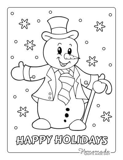 Best snowman coloring pages for kids adults