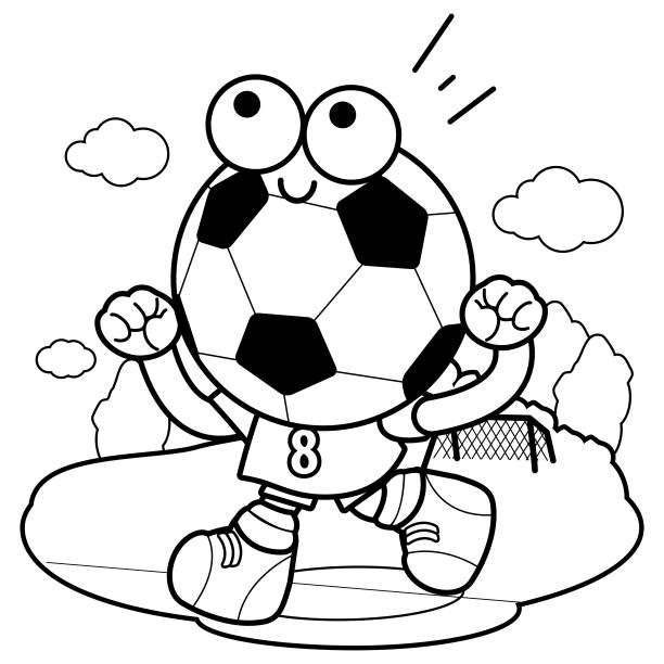 Soccer ball coloring page stock illustrations royalty