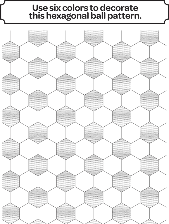 Hexagonal soccer pattern coloring page