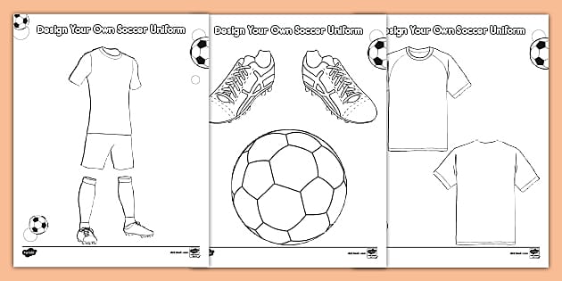 Design your own soccer uniform coloring sheets
