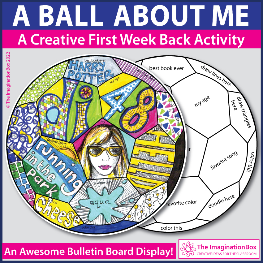 All about me back to school soccer ball art activity made by teachers