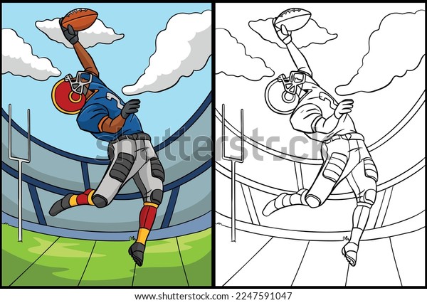 Football colouring pages stock photos