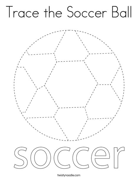 Trace the soccer ball coloring page