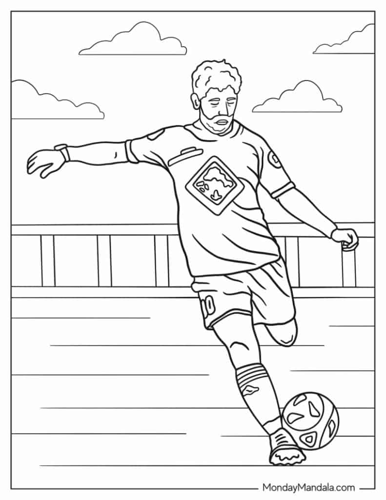 Soccer coloring pages free pdf printables