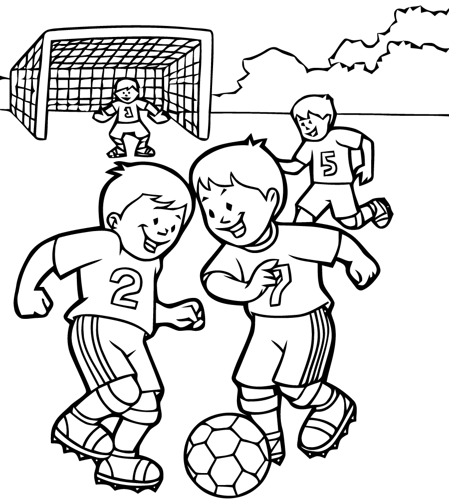 Coloring pages soccer kids coloring pages