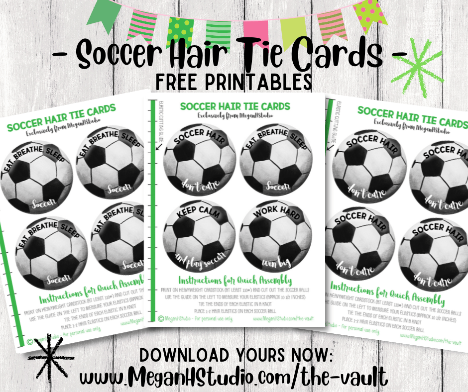 Soccer hair tie cards