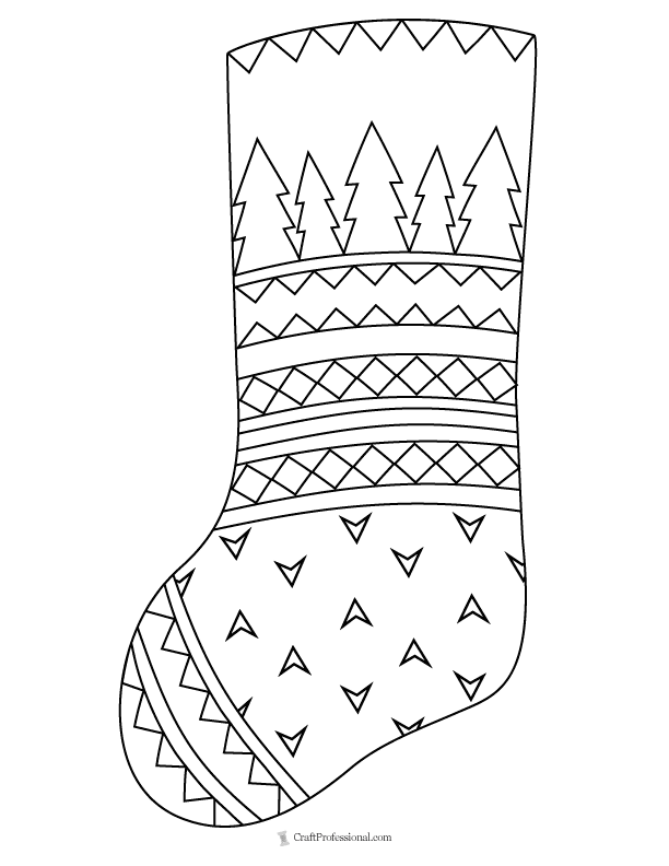 Christmas stocking coloring pages free