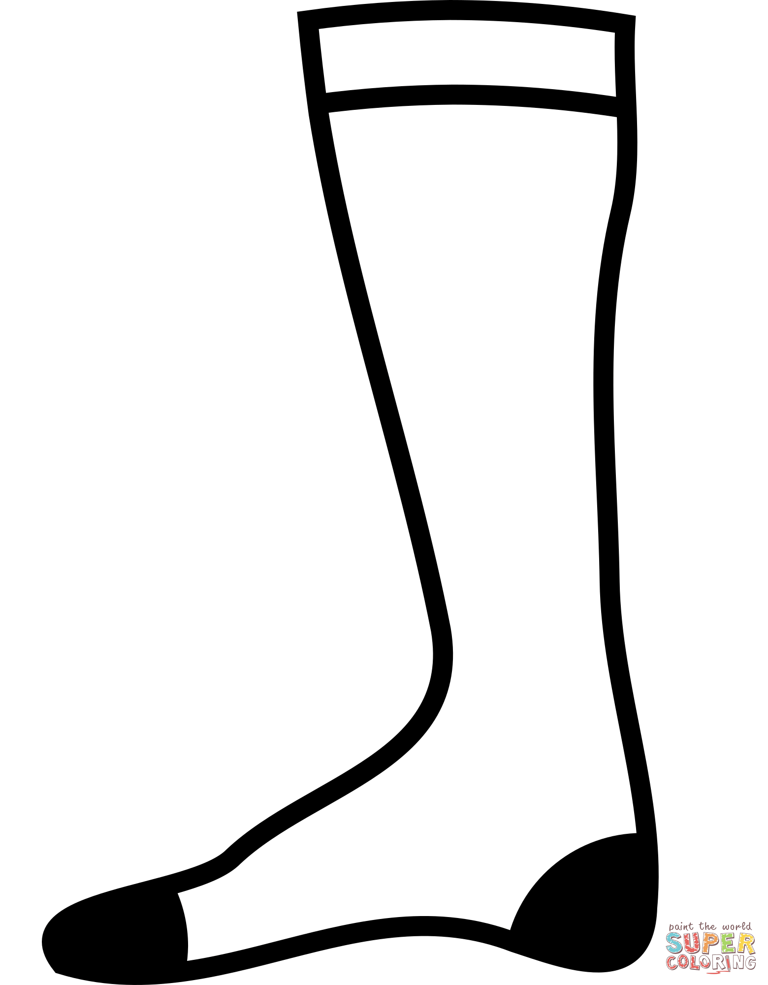 Long sock coloring page free printable coloring pages