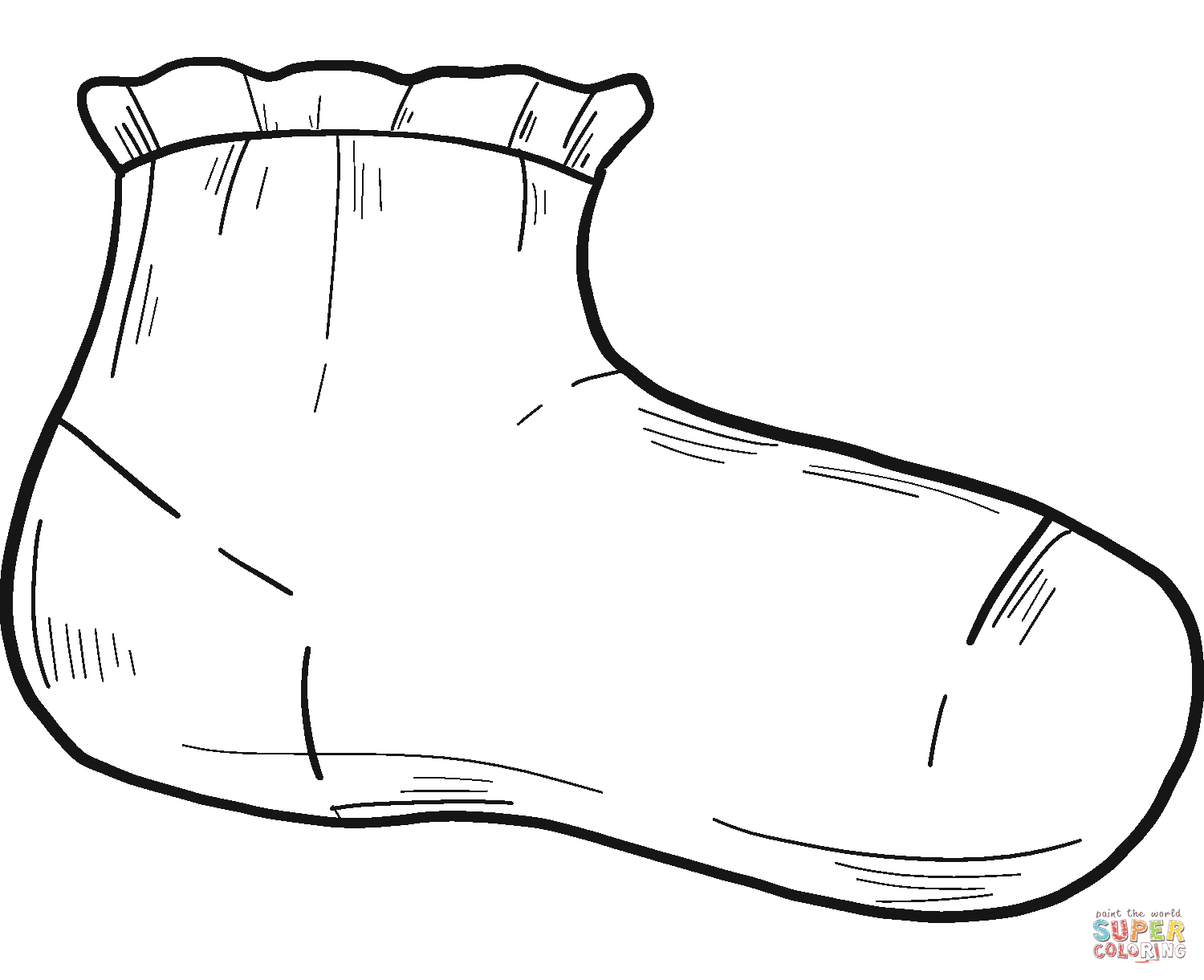 Sock coloring page free printable coloring pages