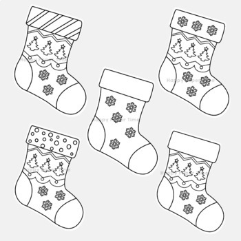 Christmas stockings printable coloring paper craft activity template for kids