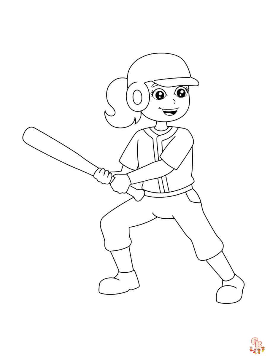 Score a home run with softball coloring pages