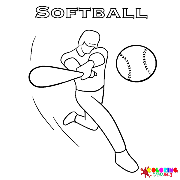 Softball coloring pages