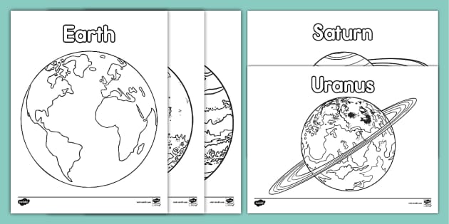Printable planets coloring page pack for kids usa