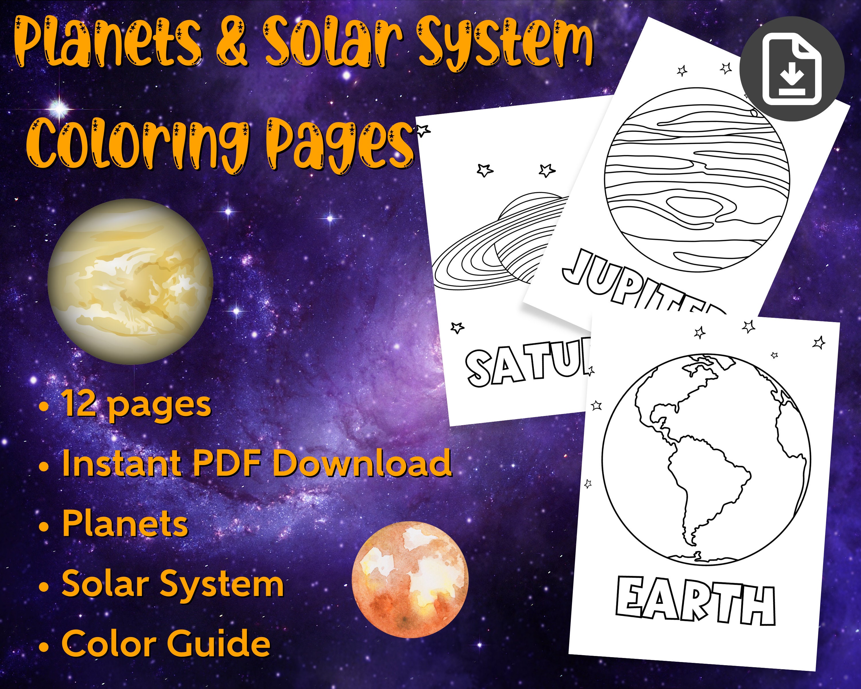 Planet coloring pages solar system printable science printables educational coloring coloring sheets for kids print at home pdf print