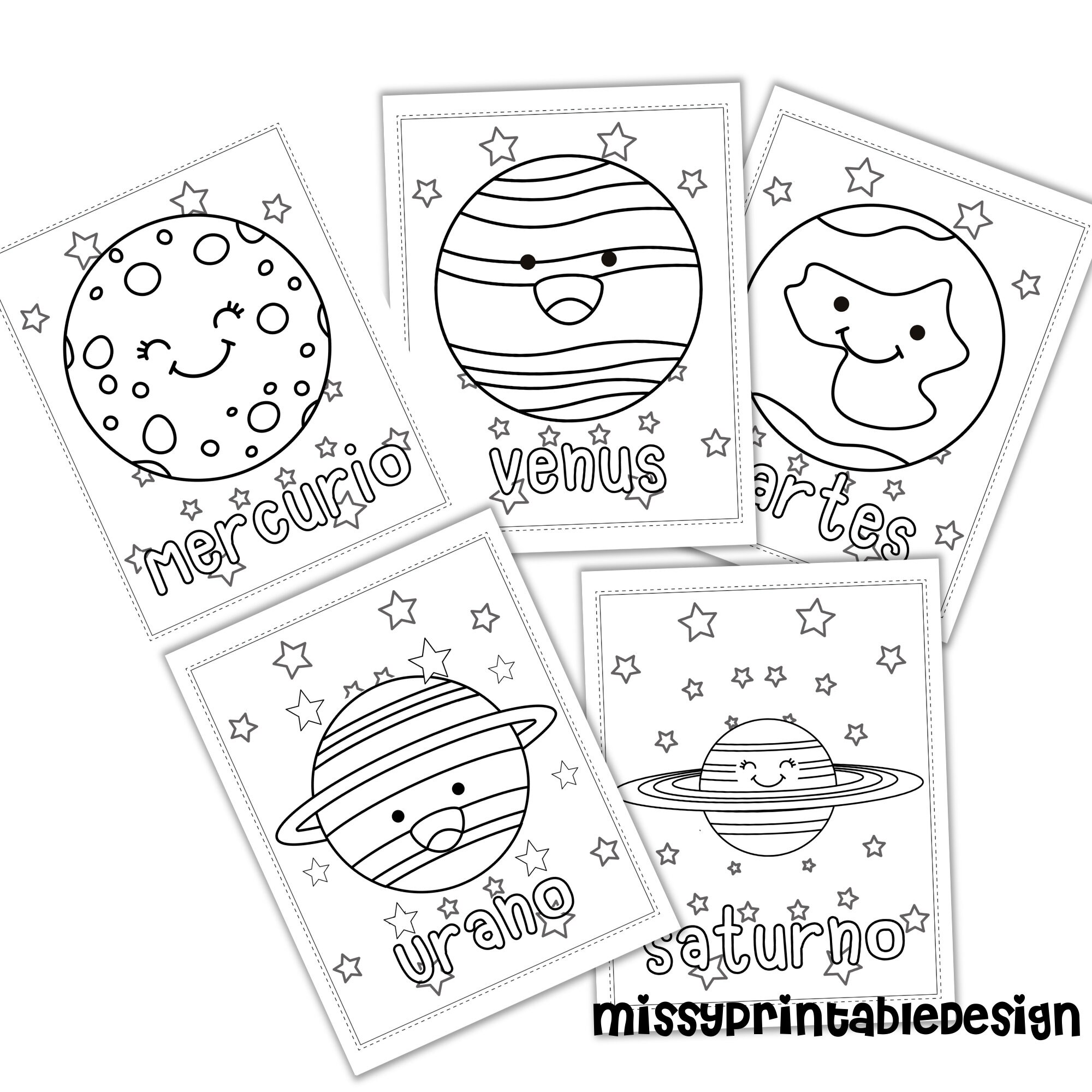 Spanish planet coloring pages printable kids solar system coloring pages kids coloring pages instant download