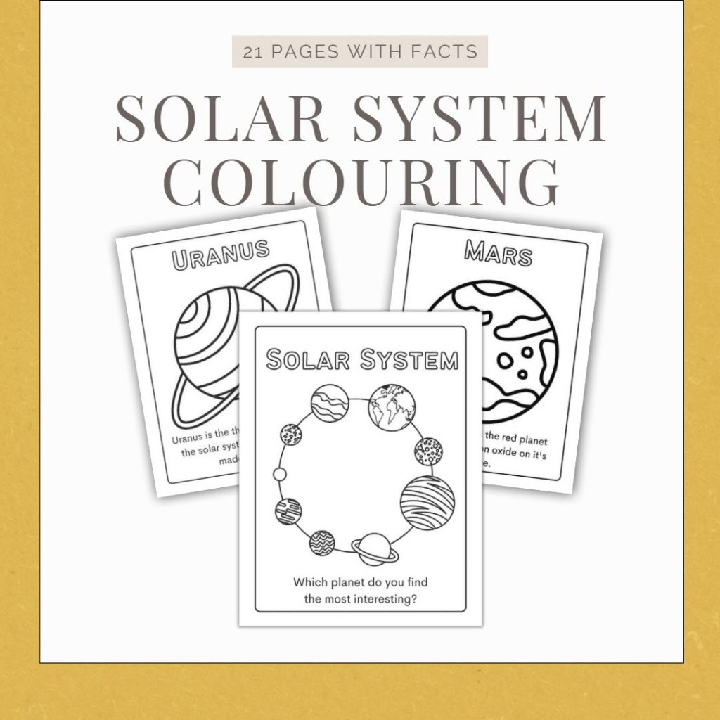Free printable solar system colouring pages