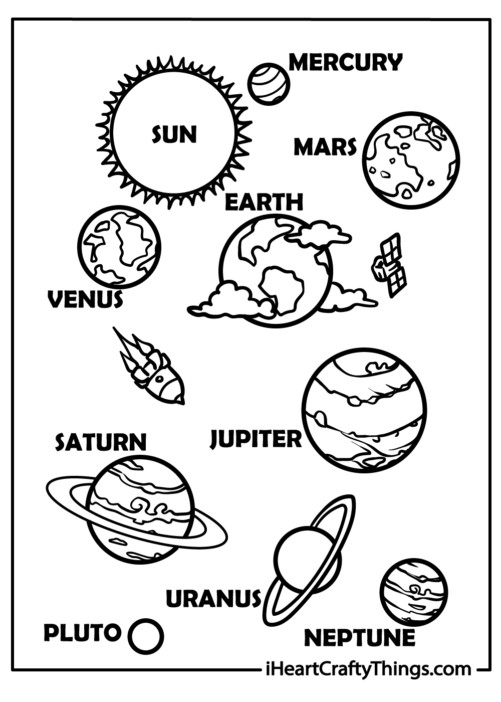 Solar system coloring pages free printables