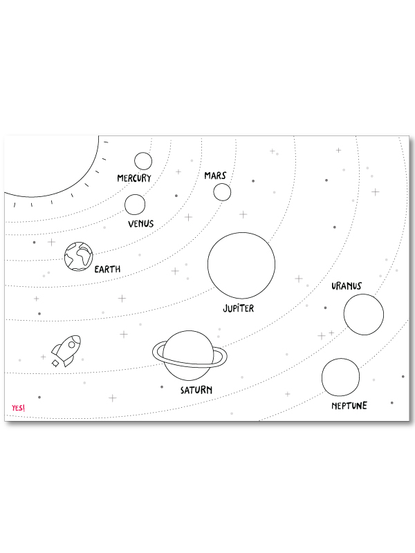 Coloring page of solar system