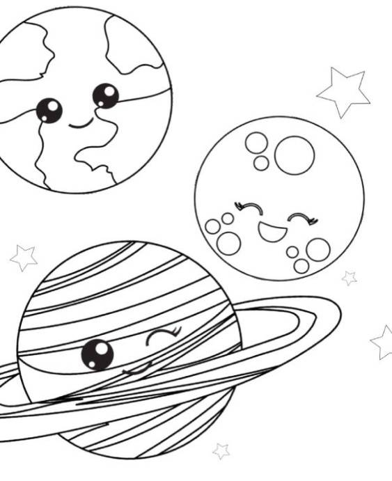 Free easy to print solar system coloring pages