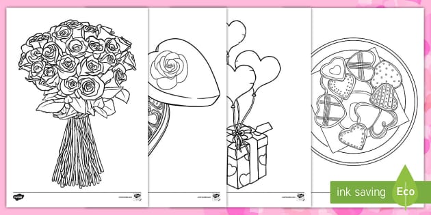 Valentines day colouring