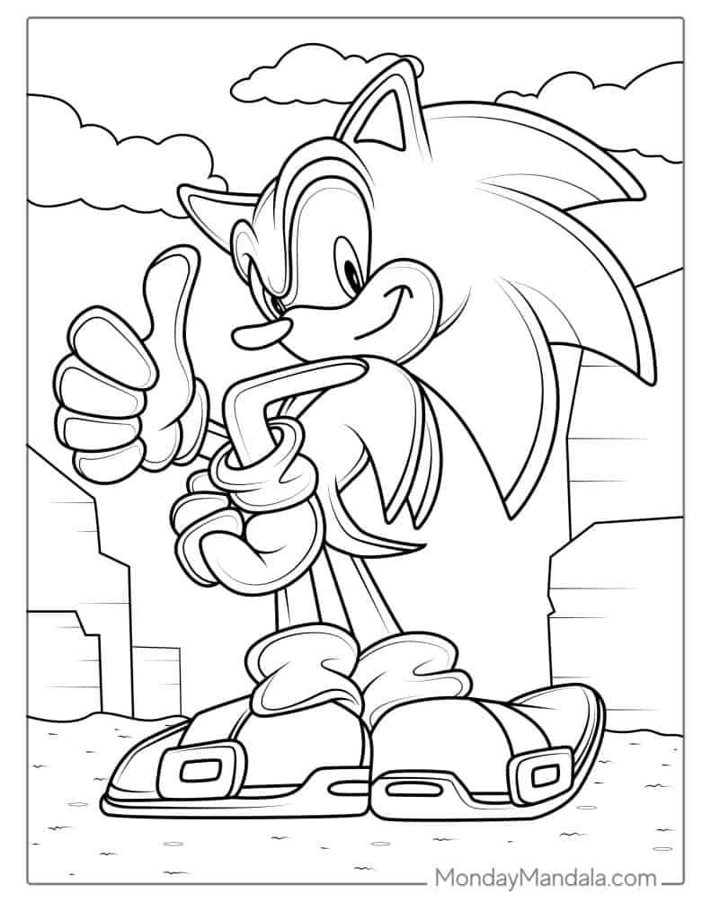 Sonic coloring pages free pdf printables