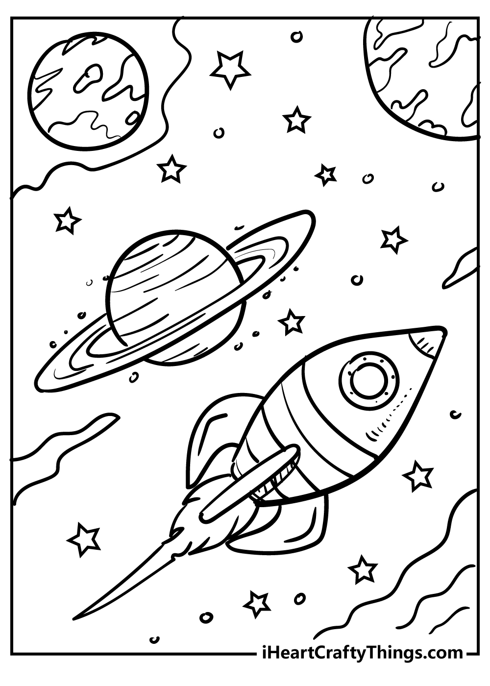 Outer space coloring pages free printables