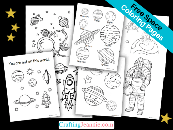 Space coloring pages free pdf