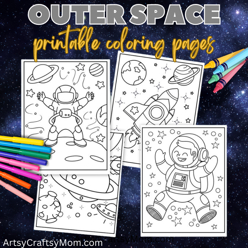 Outer space themed coloring pages